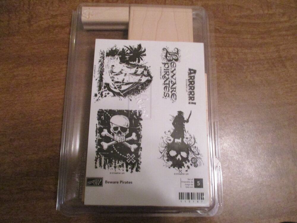 STAMPIN UP BEWARE PIRATES RUBBER STAMP SET